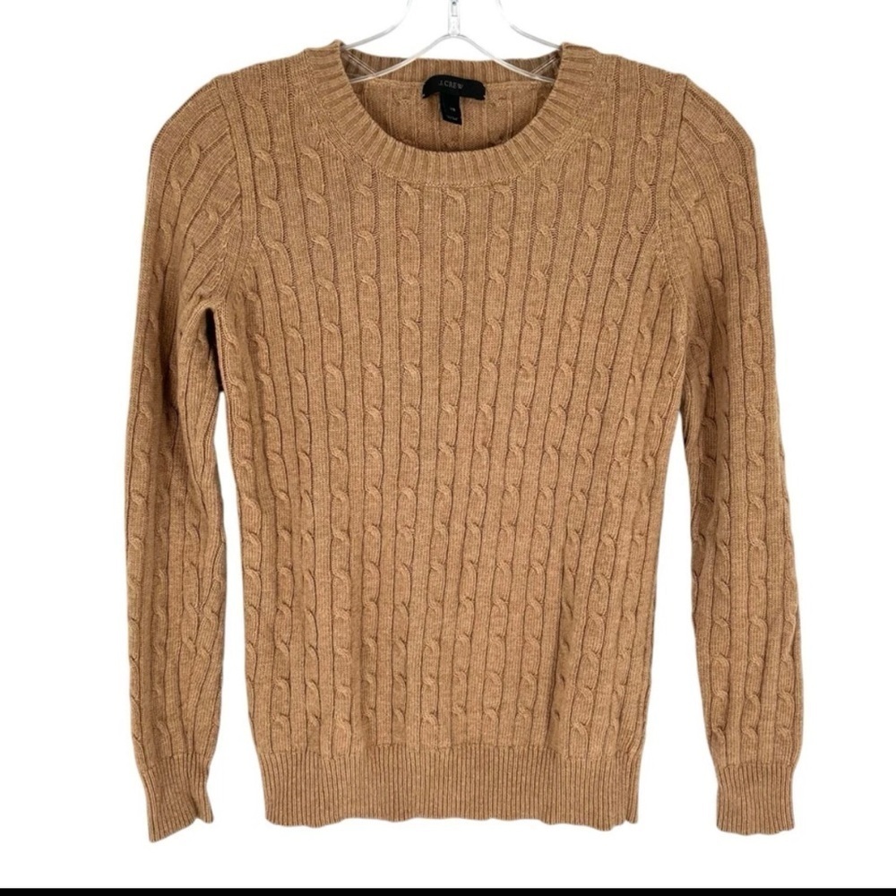 J. Crew Camel Cable Knit Sweater